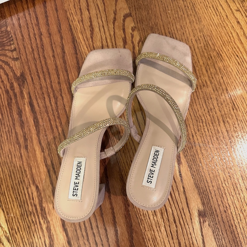 Steve Madden, metallic-rose gold/champagne, size 10, worn once